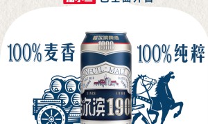 酒小二首发哈尔滨1900全麦啤酒 上架即卖爆彰显渠道硬实力